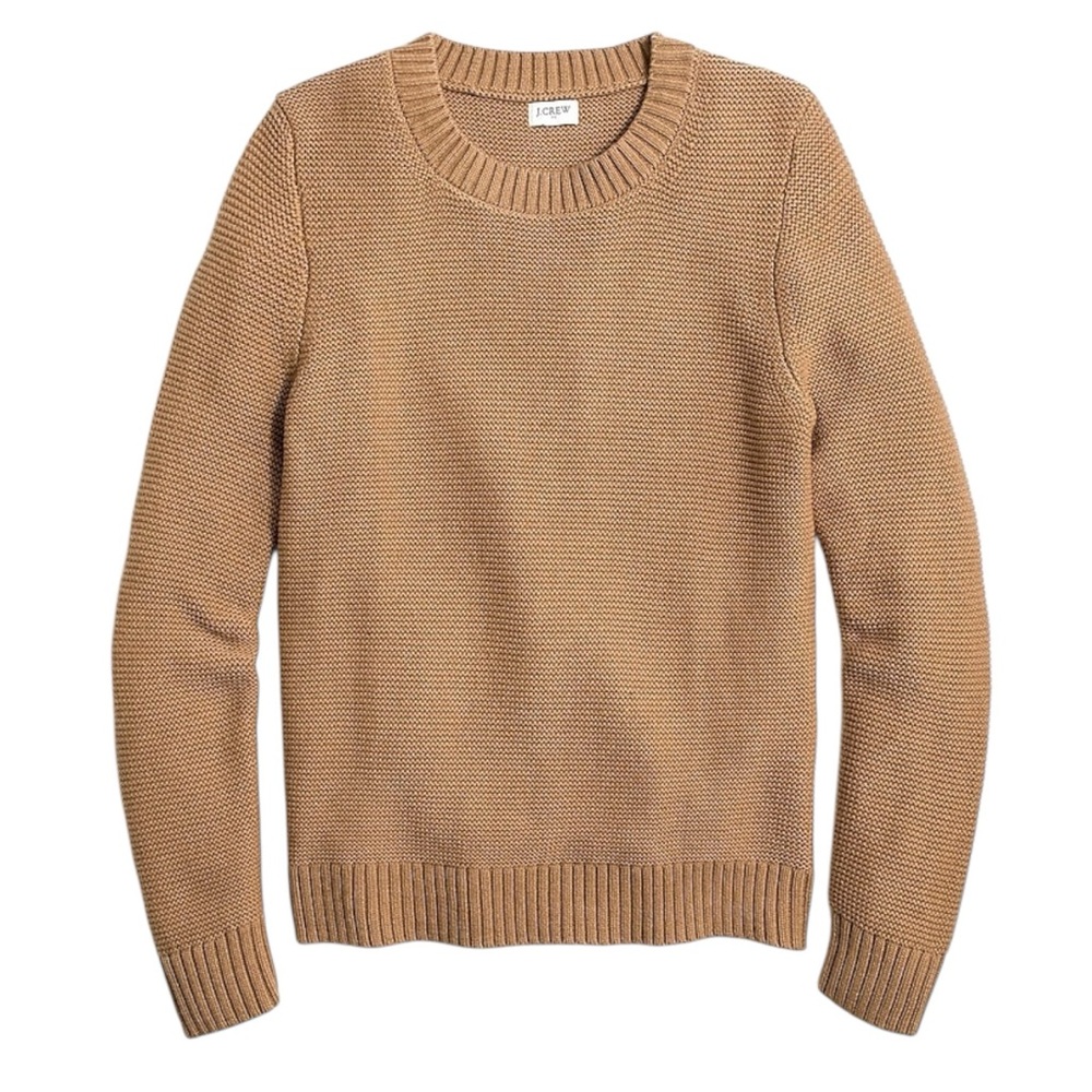 J.CREW Cotton Tan Ribbed Long Sleeve Sweater Pullover Top